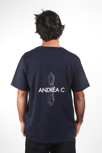 T-shirt Axel bleu imprimé